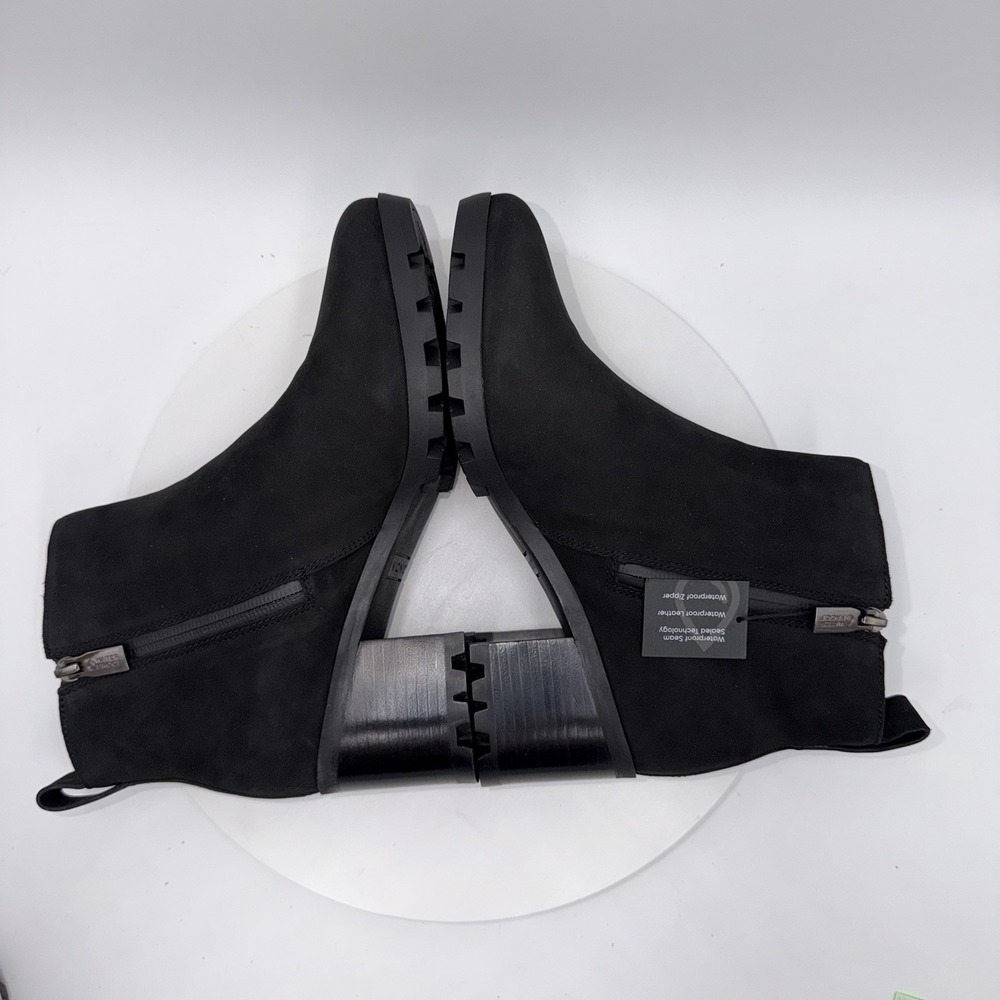 Vionic Women's Sz 8.5‎ Wilma Black Ankle Bootie Waterproof Nubuck Leather - Picture 4 of 8